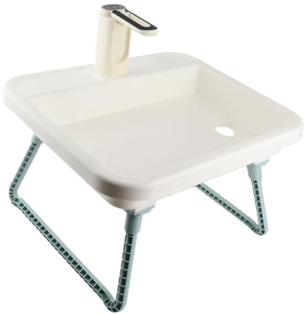 Emoshayoga Stazione di Lavaggio Portatile per Lavandino da Esterno con Pompa Dell'acqua Elettrica, Kit Lavabo da Campeggio per attività in in Giardino