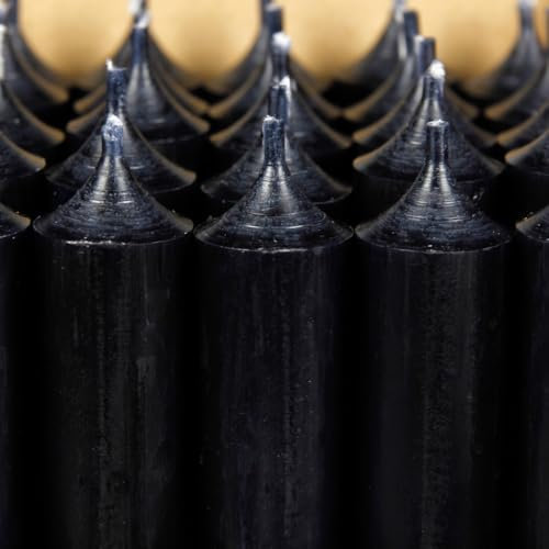 Bütic GmbH Stabkerzen durchgefärbt 180mm x Ø 22mm - Kerzen hochgereinigt, Brenndauer 8h, geruchsneutral, rußarm mit rückstandsfreiem Abbrand, Farbe:Schwarz, Set mit:25 Stück