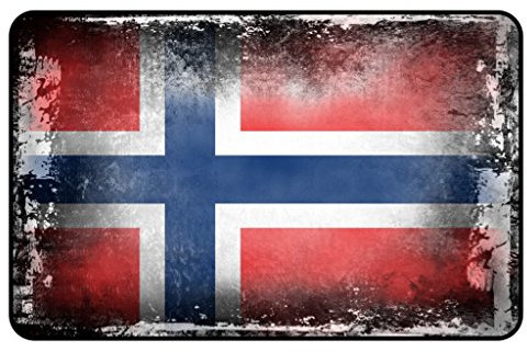 Cadora Magnetschild Kühlschrankmagnet Flagge Norwegen Shabby chic abgenutzt alt gebraucht