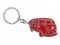 BRISA VW Collection - Porte-clés en métal Volkswagen - Accessoire de trousseau avec anneau - Porte-clés au design du Combi T1 (Silhouette/Rouge)
