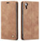 QLTYPRI Hülle für iPhone XR, Vintage Dünne Handyhülle mit Kartenfach Geld Slot Ständer PU Ledertasche TPU Bumper Wallet Case Flip Schutzhülle Kompatibel mit iPhone XR - Braun