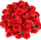 Kesote 50 Pcs Fleurs Artificielles Deco Tête de Rose 4cm, Fausse Fleur Artificielles Roses pour Décoration de Fête Mariage Album Maison - Rouge