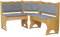 k koma Massive Polster-Eckbank aus Kiefernholz in Erlenoptik - Bequem & Stilvoll, Neu, Beige (120 x 160 cm)