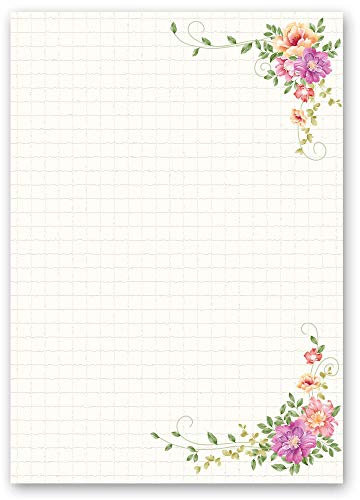 Motif Letter Paper! Flowers & Petals Floral Letter 50 Sheets DIN A5 - Paper-Media
