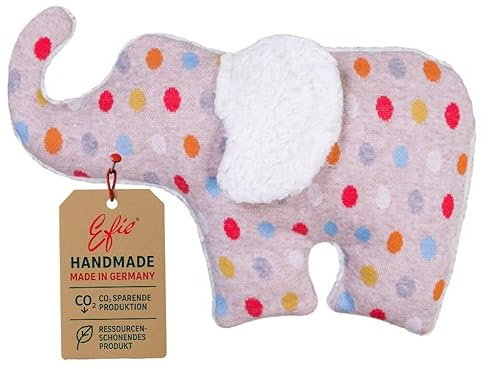 Efie Bio-Kirschkernkissen Elefant – 100 % Baumwolle (kbA) - Made in Germany – Baby Wärmekissen waschbar & nachhaltig