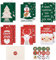 12 Blatt Weihnachtskarten mit Umschlägen und Aufkleber Set, Weihnachten Klappkarten Blanko Postkarten Grußkarten für Kinder Familie Freunde Kunden