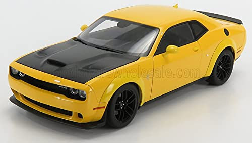 AUTOart Dodge Challenger SRT Hellcat Widebody LC Coupe Gelb mit Schwarz Modell Ab 2008 Version ab 2018 71737 1/18 Modell Auto