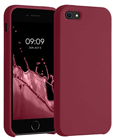 kwmobile Case Compatible with Apple iPhone SE (1.Gen 2016) / iPhone 5 / iPhone 5S Case - TPU Silicone Phone Cover with Soft Finish - Rhubarb Red