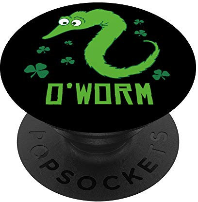 Fuzzy Worm on a String Meme Funny O'Worm St Patrick's Day PopSockets mit austauschbarem PopGrip