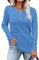 WNEEDU Women's Long Sleeve Henley Tops Button V Neck Shirts T-Shirts Tunic Blouse