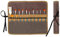 Kaaltisy Trousse pour pinceaux et crayons, rouleau de rangement portable pour pinceaux avec corde de serrage et fentes à 2 couches – Rouleau de toile cirée robuste de 473,6 g | Marron