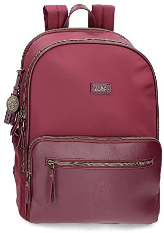 El Potro Lana Mochila para Portátil Adaptable a Carro 14 Rojo 30x40x11 cms Poliéster y PU