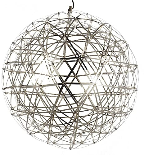 s.luce Atom LED Pendelleuchte Dimmbar Wohnzimmer Hängelampe modern, Farbe Chrom, Größe Ø 70cm