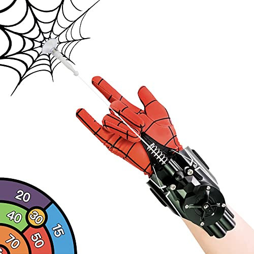 Lonyiabbi Spider Web Shooter Spinnennetz Launcher- 9.4ft automatische Seil Launcher mit USB-Ladung - Superheld Rollenspiel Spielzeug für Kinder (schwarz)