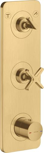 hansgrohe AXOR Citterio E Thermostatmodul Unterputz 38 x 12 für 2 Verbraucher, 36703250, Farbe: Brushed Gold Optic