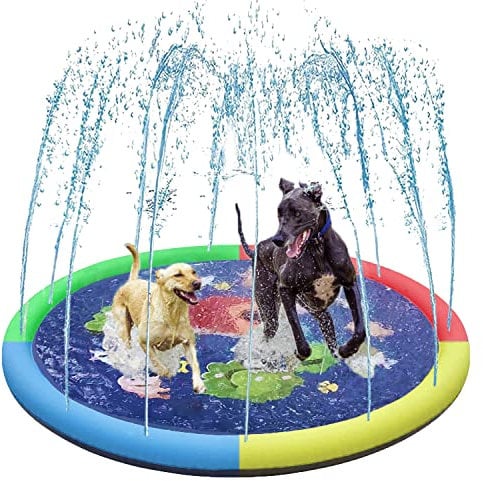 Piscina plegable para perros, piscina para perros, tapete de juego para jardín al aire libre para niños, juguetes acuáticos de piscina (59 pulgadas) (170 cm)