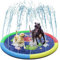 Dog Paddling Pool Summer Outdoor Dog Pool,67 Foldable Dog Wading Pool Pet Kids Sprinkler Pad,Boys Girls Summer Garden Play Mat Water Toys(170CM)