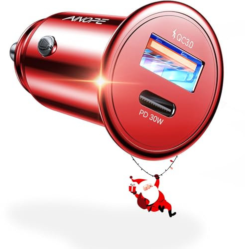 AINOPE Zigarettenanzünder USB C AutoLadegerät 12v USB Adapter Auto Ladegerät Stecker Kfz Ladegerät für iPhone 16/15/14/13/Pro Max Plus, iPad, Samsung (Red)