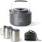 Bulin Tetera de Camping de 2,2 L con 2 vasos, Hervidor de Agua, Taza de Acero Inoxidable con Tapa y asa Plegable para Exteriores, Pícnic, Senderismo