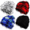 Lewtemi 4 Stück Unisex Distressed Balaclava Winter Warm Strick Beanie Outdoor Fuzzy Winter Mütze Knit Beanie Cap für Männer Frauen, Schwarz, Seeblau, Schwarz und Weiß, Rot, Einheitsgröße