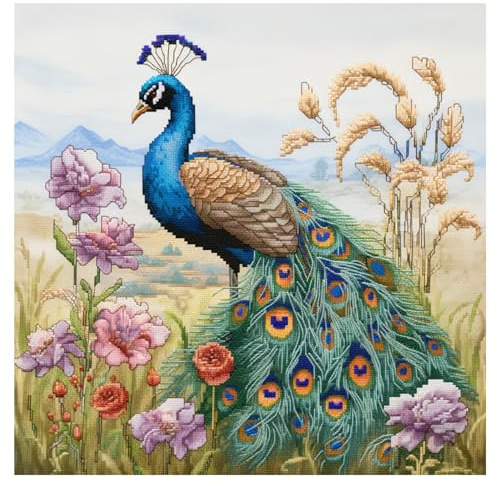 cukol cukol Kreuzstich Set Vorgedruckt Erwachsene, Stickbilder 46x46 cm