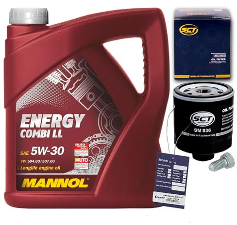 BandelOne enthält Filter Ölfilter+Mannol 5W30 Öl für A3 Up Polo 9 6N Golf 4 5 6 7 Mii