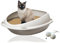 Rohrschneider Katzenklo groß, offen, mit hohem Rand | Katzentoilette für große Katzen | platzsparendes WC Katze ohne Deckel | grau