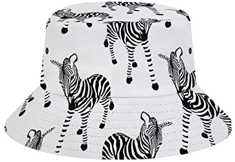 Wpamlrta Fischerhut, Zebramuster, modisch, Unisex, verstaubar, Reisen, Sonnenhut, Teenager, Damen, Herren, Neuheit, Outdoor-Hüte, Zebra a, One size