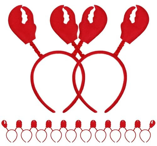 SAFIGLE Kreatives Krabben-Stirnband Set FüR Kinder Und Erwachsene - Lustige Meerestier Haarreifen FüR Party, Karneval Und Fotoshooting - Rotes Stirnband Aus Stoff Und Plastik
