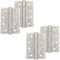 Decoranddecor Door Hinges Internal - Fire Rated - 4inc / 102mm - Ball Bearing - Steel - Satin Nickel - 2 Pairs