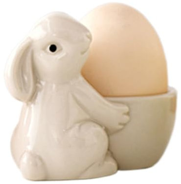 Geonoy Coquetier Lapin en Céramique, Coquetiers en Porcelaine pour Support à Oeufs Durs ou Mous, Coquetier Lapin de Pâques, Coquetier Amusant pour Décoration de Table de Pâques