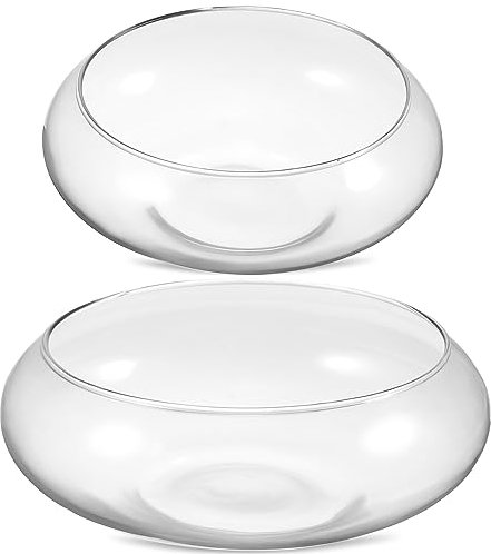 Glass Terrarium Vase: 2 PCS Floating Candle Bowl Hydroponic Vase Betta Decorative Tabletop Glass Bowls Aquariums Fish Bowls Width Large Goldfish Bowl Fish Tank