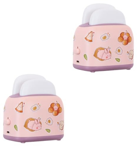 Ciieeo 2pcs Cute Kawaii Toaster Maker Night Light for Boys and Girls Night Lamp Decorative Light for Girls Bedroom