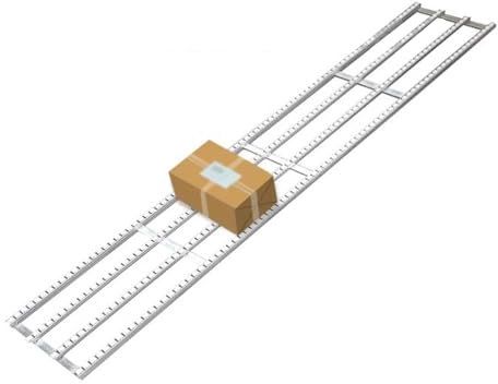 XPLKQXE Transportrollbahn, Schwerkraft-Förderer Für Leichte Aufgaben, Warenhaus Förderer-Rutschen-Systeme, Transport Fässer Wasser Kartons Getränke Entlade-Rolle (Farbe : 6-Slide, Größe : 300cm Long