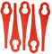 vhbw 5X Ersatz-Messer kompatibel mit Florabest FRT A20 A1, FRT 20 A1 Rasentrimmer - Ersatzklinge Rot, Nylon/Kunststoff
