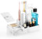 Luxspire Toothbrush Holders, 6 Slots Toothpaste & Toothbrush Holder for Bathroom, Electric Toothbrush Holder, Bathroom Organizer Countertop for Cotton Ball, Cotton Swab, Gravel White