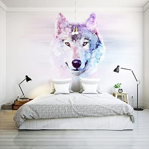 XLMING Art Personnalisé Animal Loup Papier Peint 3D Décoration Intérieure Salon Canapé Chambre Fond Tv Mur-400cm×280cm