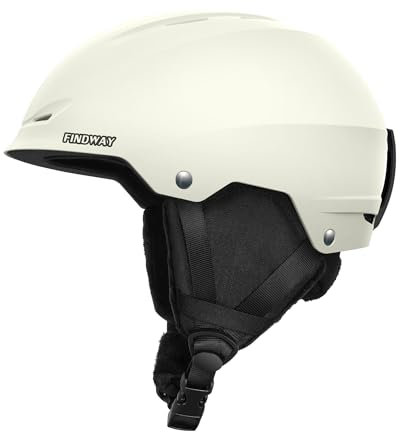 Findway Skihelm für Herren Damen,Unisex Schneesporthelm für Skifahren/Snowboard mit Belüftungssystem,Snowboardhelm für Erwachsener & Jugend,Eierschalenweiß