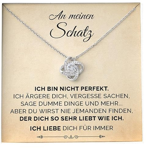SOFIA FERRER Partner Geschenke, Jahrestag Geschenk Für Sie, Halskette Damen Silber 925, Hochzeitstag Geschenke Für Frauen, Schmuck Damen, Valentinstag Für Sie, Frauen Geschenk (Schatz)