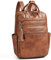 Shrrie Sac à dos pour ordinateur portable de 15,6 pouces en cuir pour femme, sac à dos de voyage pour ordinateur de travail, sac à dos pour ordinateur de travail, université, marron