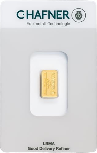 Gold verschenken – Goldbarren 2g C.Hafner - inkl. Geschenkverpackung, Grußkarte und Echtheitsgarantie