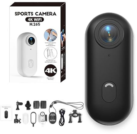 GoSnap - 4K Thumb Action Camera, Go Snap Body Cam, Wearable Mini Action Camera, Outdoor Cycling Skiing Thumb Sports Camera, with 360° RotationSpring Clip (Black,4k)