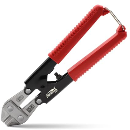HOUSERAN Bolt Cutter 8 inch, Mini Bolt Cutter with Comfort Handle Grip, Safty Lock, Heavy Duty Bolt Cutter for Bolts, Steel Wires, Cables and Rivets