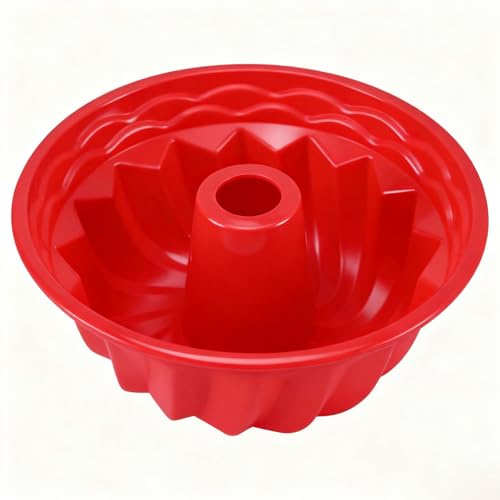 Frutilexia Stampo Ciambella, 23cm Stampo Ciambellone in Silicone, teglia Ciambellone, Stampos per Budino con Rivestimento Antiaderente, Riutilizzabile, per Torta, Gelatina e Pane, Rosso