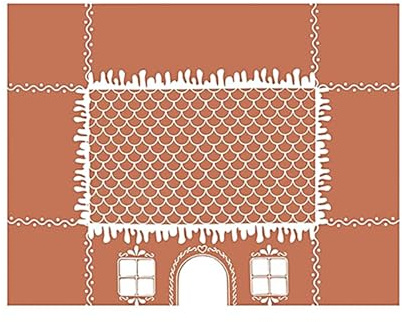 TAZIZI Christmas-Gingerbread Playhouse Tablecloth, Christmas Table Cover Playhouse, Gingerbread-House Square Tablecloth Tent, Festive Winter Table Cover, For Home Kitchen Dining Party Decor