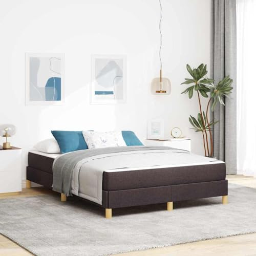 Ziaphsol Boxspringbett Dunkelbraun 140x200 cm, Stoffbezug, mit Taschenfederkernmatratze, Robustes Holzwerkstoff-Bettgestell, modernes Schlafzimmer Möbel