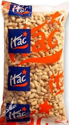 Itac Cacahuètes Crues Décortiquées, Grand Sachet 1 kg, Pour Beurre de Cacahuète Maison, Cuisine ou Oiseaux
