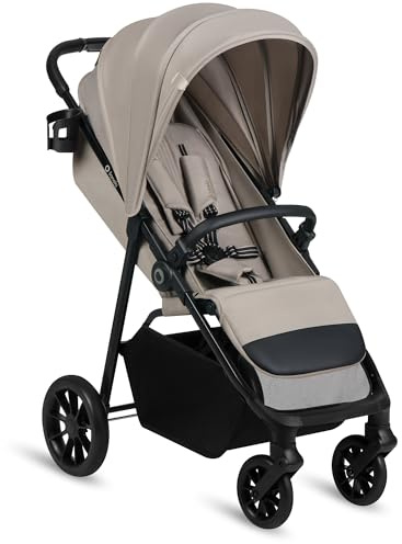 Lionelo Emerald Buggy bis 22 kg, 6 Monate - 4 Jahre,einhändig faltbar | EVA-Räder 360° mit Federung, 91 cm Liegefläche mit verstellbarer Rückenlehne, UPF50+ wasserdichtes Verdeck, großer Einkaufsko
