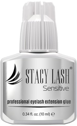 Sensitive Eyelash Extension Glue Stacy Lash 0.34fl.oz/10ml / 5-6 Sec Drying time/Retention – 4-5 Weeks/Black Adhesive