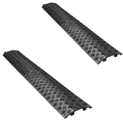 Protecteur De Tuyau pour Voie- 2 Pieces 100 Cm Couvercle De Rallonge des Lignes Électriques - Dos-D'Âne De Circulation Passage Protégé - pour, Trottoir, Garage, Jardin, Bureau, Hôtel